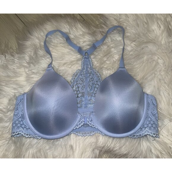 Maidenform 07112 One Fab Fit Extra Coverage Racerback Bra Front Close 36B Blue - Picture 2 of 6